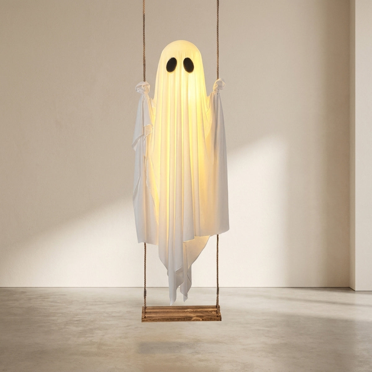 Halloween Ghost Decoration Swinging With LED Battery Operated Lights Remote Controlled Outdoor Decor Free-Swinging Hanging Design - Image 1
