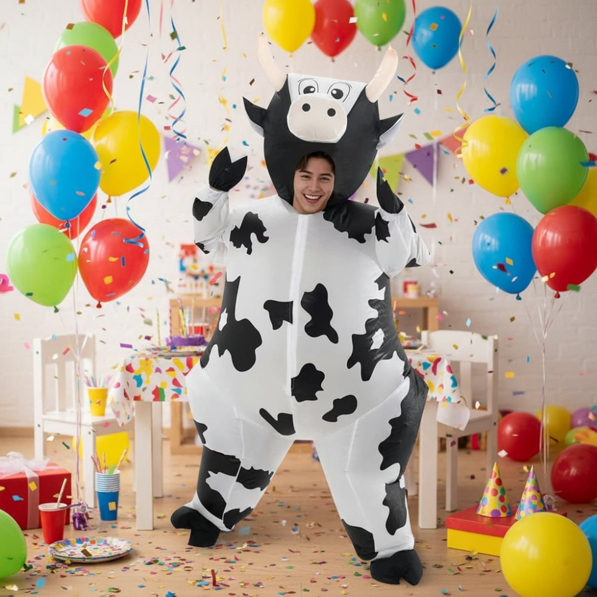 Halloween Inflatable Costume Cow With Animal Design Comfortable & Lightweight - Image 1