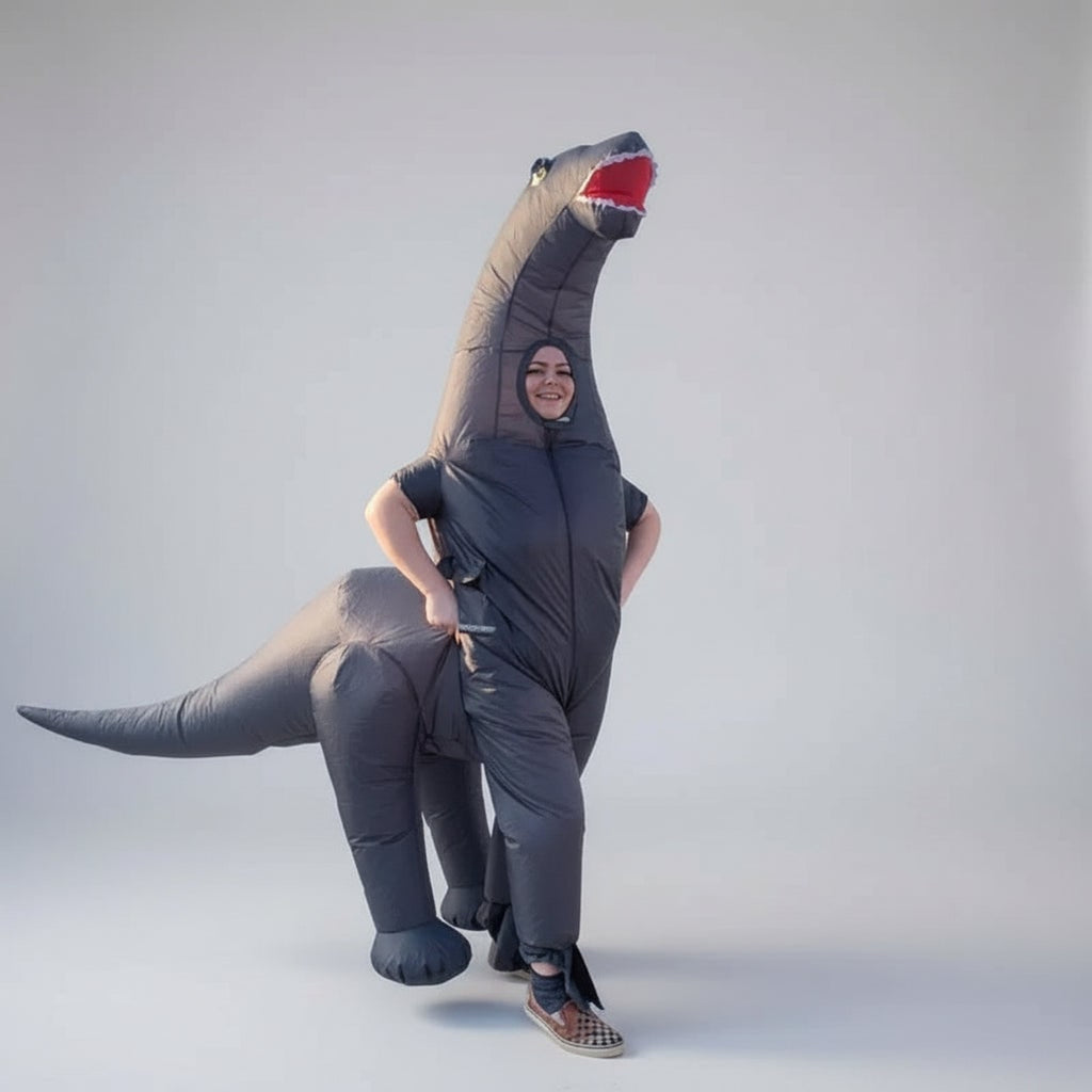 Halloween Inflatable Costume Dinosaur Outfit With Long Neck And Tail Party Cosplay Suit - Image 3