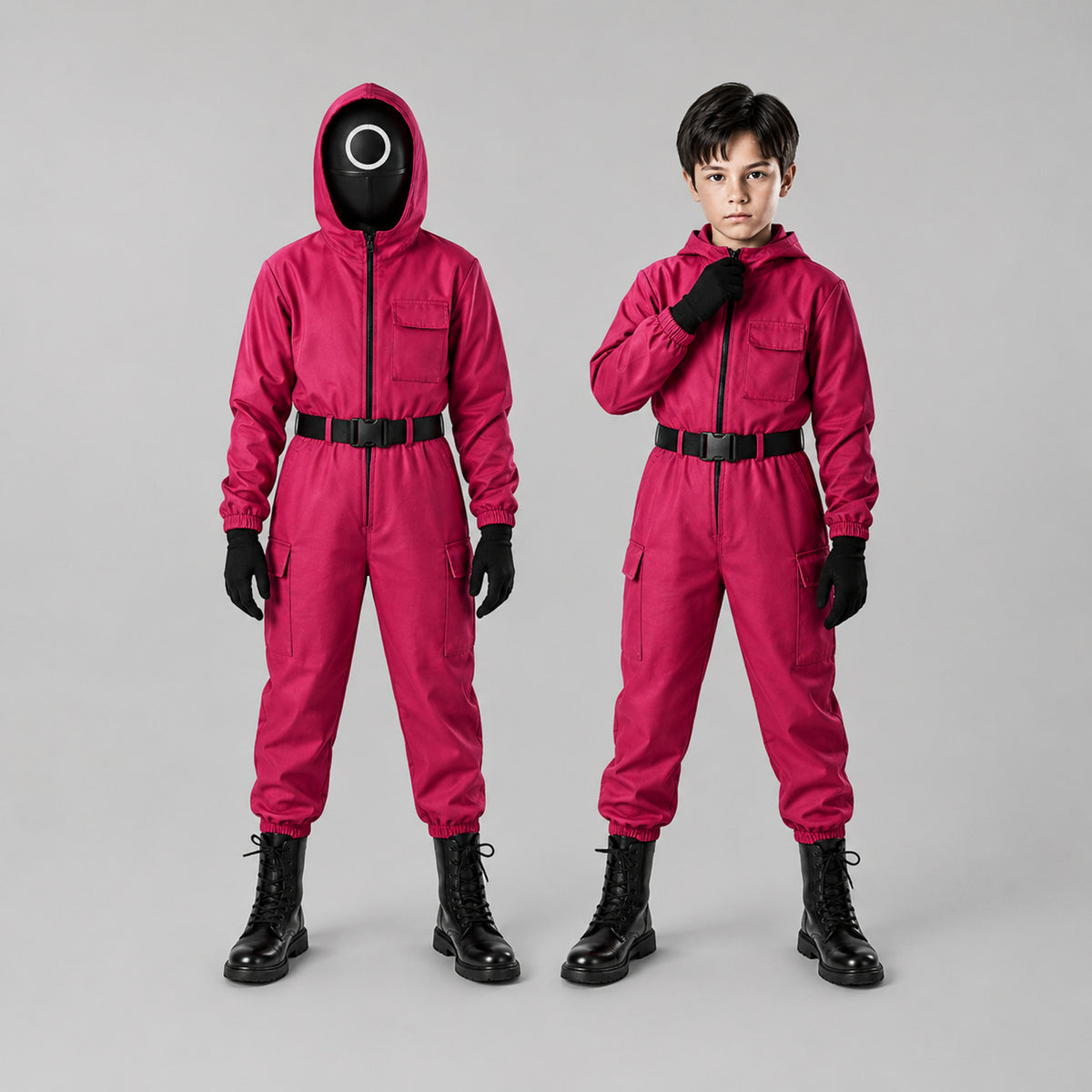 Halloween Jumpsuit Costume Kids' Hooded With Mesh Mask And Gloves Trick-Or-Treat - Image 2