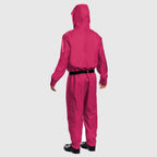 Halloween Jumpsuit Costume Pink Hooded With Black Belt And Front Zipper - Image 5