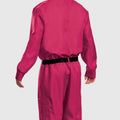 Halloween Jumpsuit Costume Pink Hooded With Black Belt And Front Zipper - Image 6