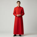 Halloween Priest Costume Cassock Robe With Authentic Ecclesiastical Button Front And Ankle-length Silhouette - Image 1