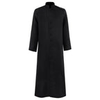 Halloween Priest Costume Cassock Robe With Authentic Ecclesiastical Button Front And Ankle-length Silhouette - Image 4
