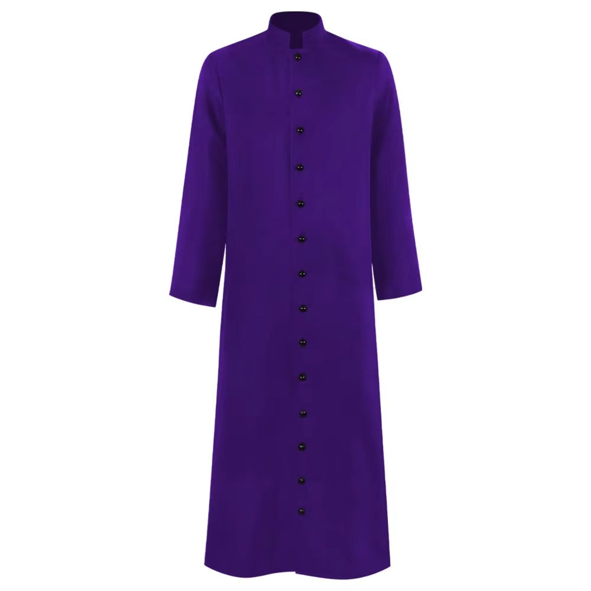 Halloween Priest Costume Cassock Robe With Authentic Ecclesiastical Button Front And Ankle-length Silhouette - Image 5