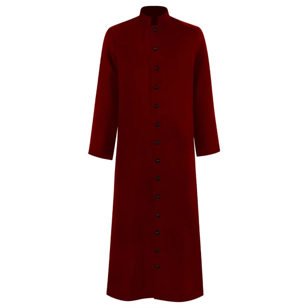 Halloween Priest Costume Cassock Robe With Authentic Ecclesiastical Button Front And Ankle-length Silhouette - Image 6