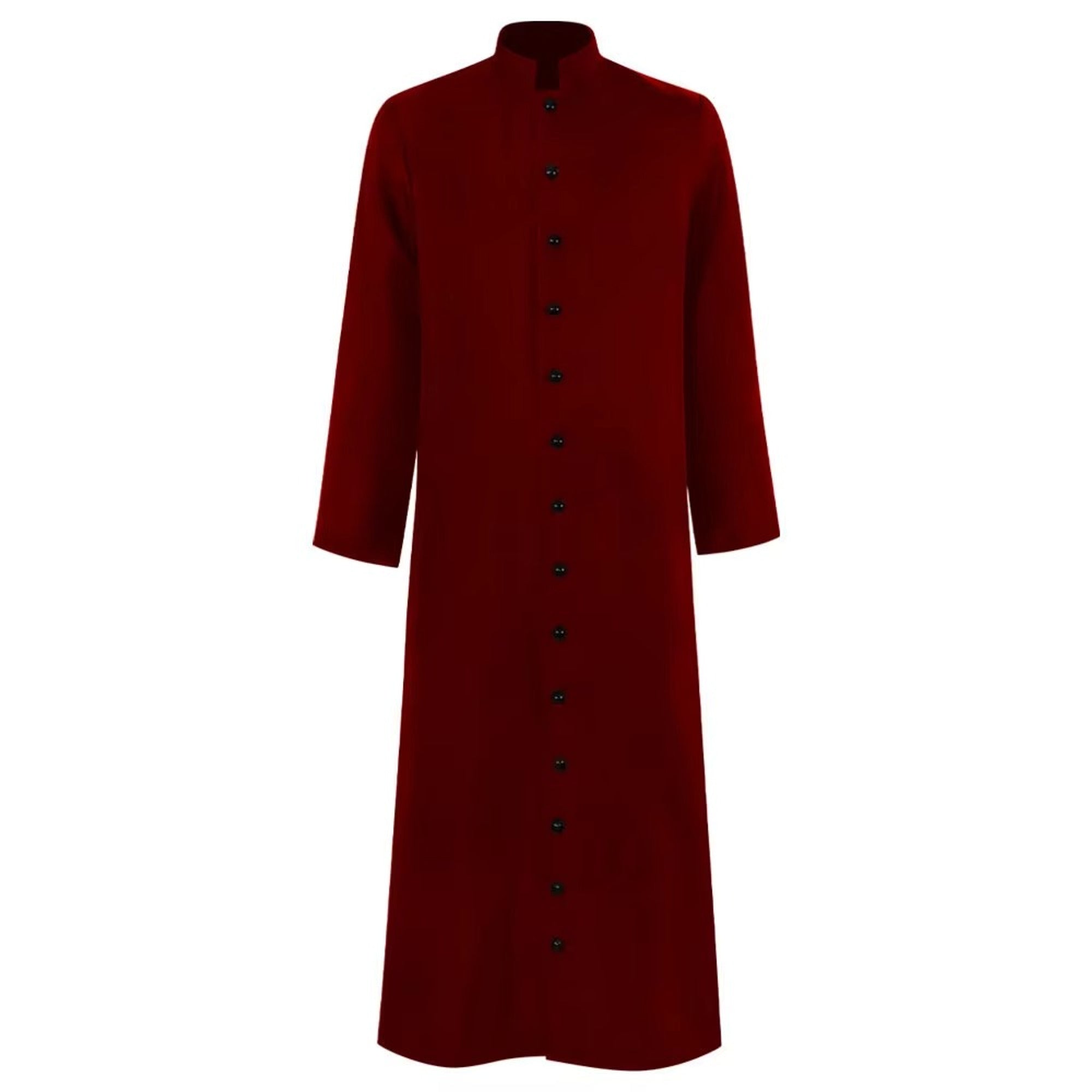 Halloween Priest Costume Cassock Robe With Authentic Ecclesiastical Button Front And Ankle-length Silhouette - Image 6