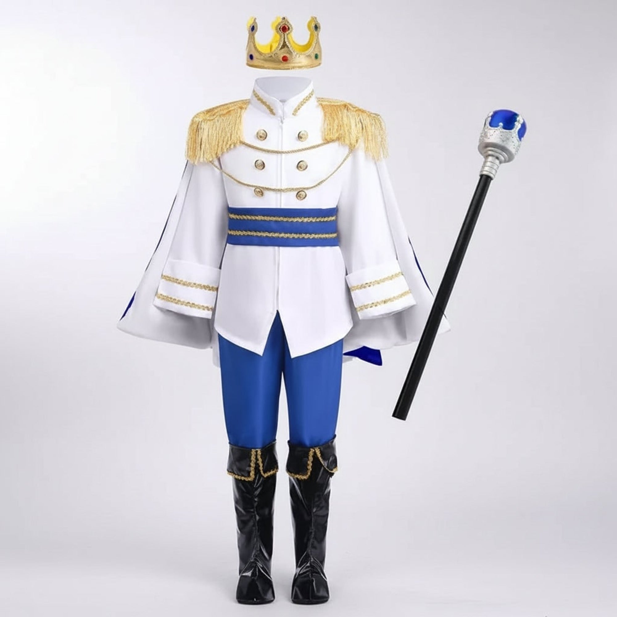 Halloween Prince Costume For Boys With Crown And Scepter Complete Royal Transformation Suit - Image 3