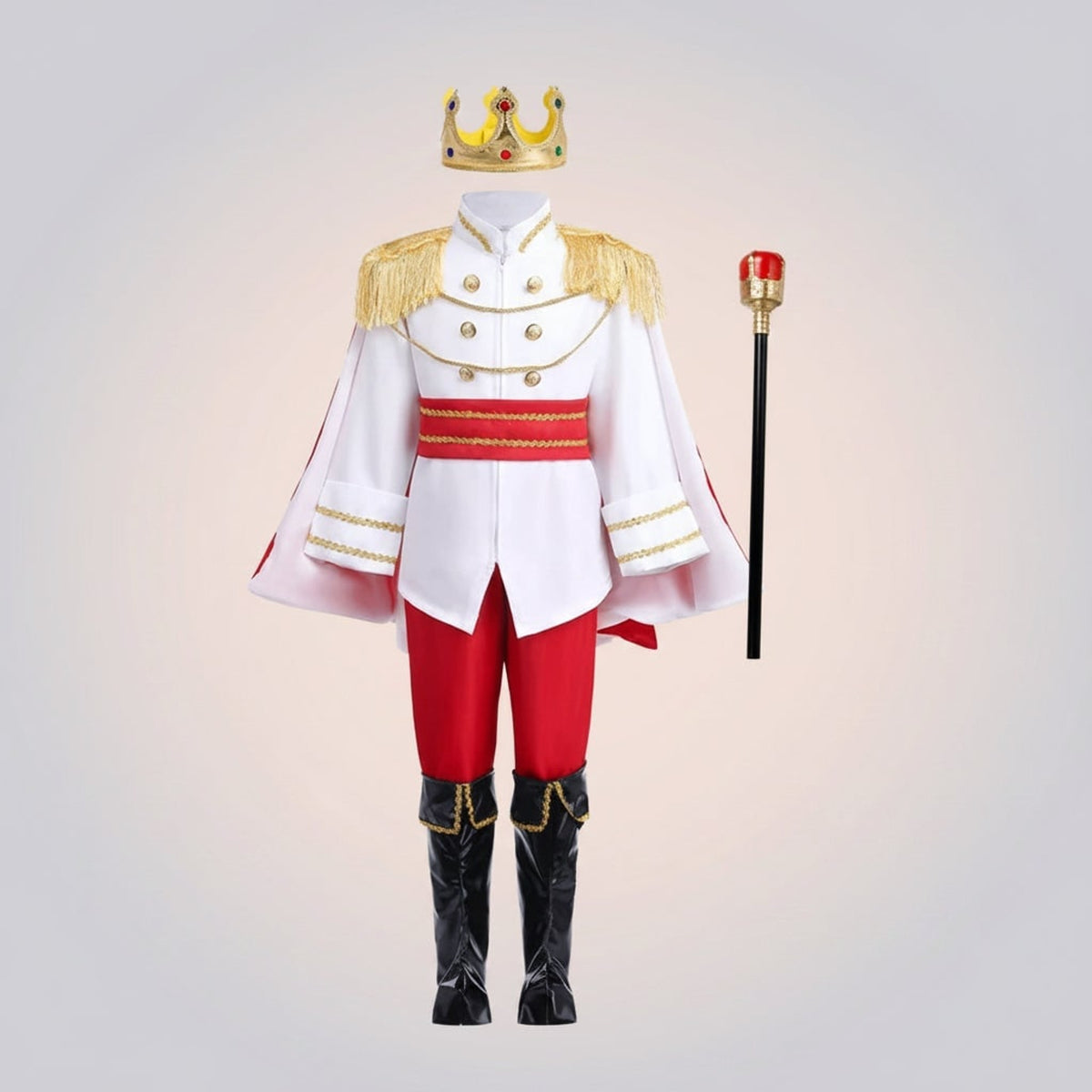 Halloween Prince Costume For Boys With Crown And Scepter Complete Royal Transformation Suit - Image 2