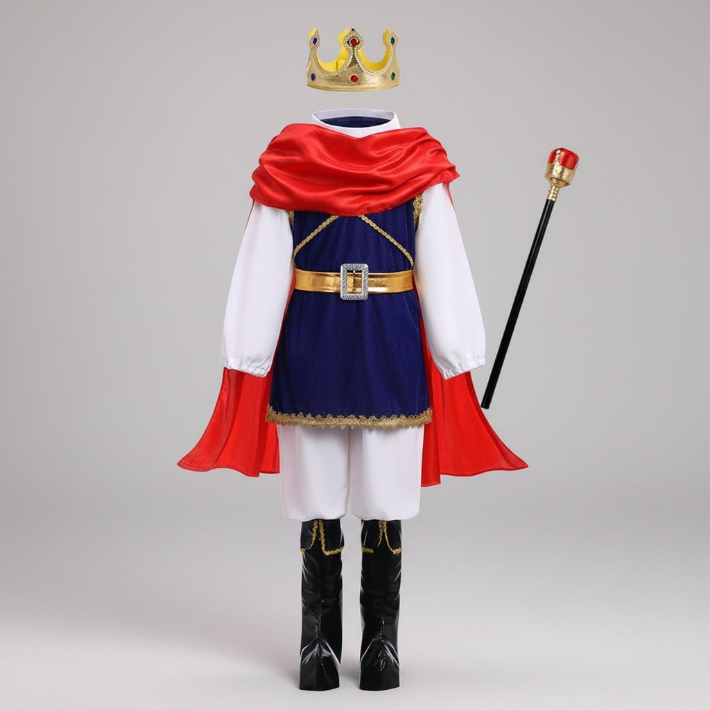 Halloween Prince Costume For Boys With Crown And Scepter Complete Royal Transformation Suit - Image 5
