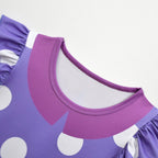 Halloween Princess For Purple Polka Dot A-Line Costume With Flutter Sleeves Soft Durable Fabric For Easy Slip-On All-Day Wear - Image 5