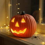 Halloween Pumpkin LED Light Battery Operated Orange Plastic Lantern With Warm Glow For Decor - Image 6