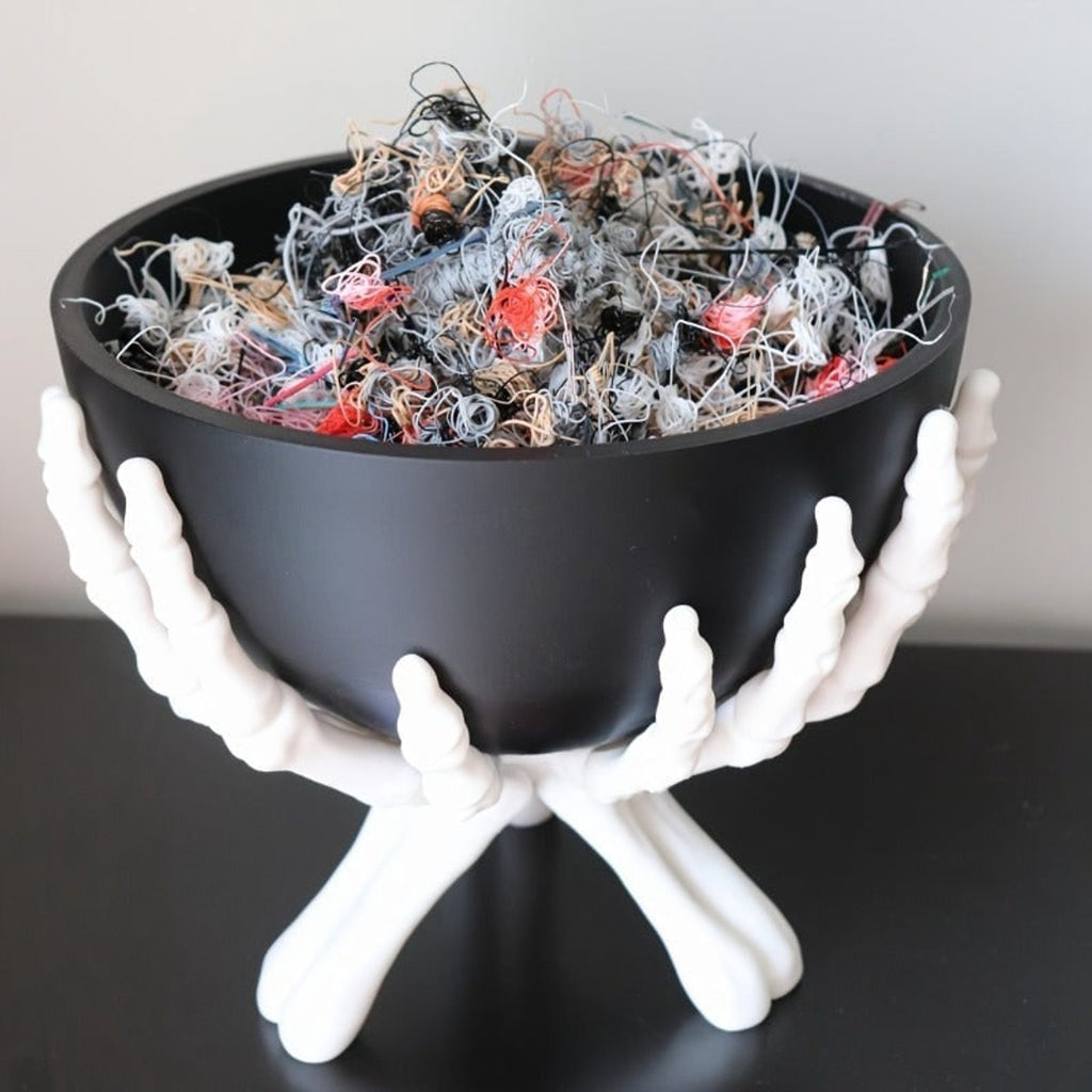 Halloween Skeleton Candy Bowl With White Hands Decor Serving - Image 2