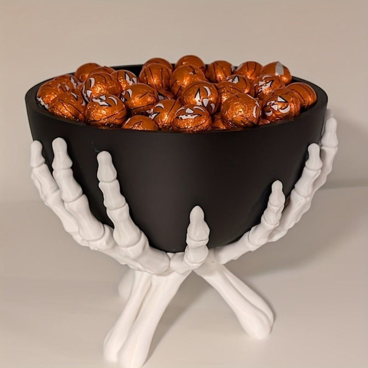 Halloween Skeleton Candy Bowl With White Hands Decor Serving - Image 7