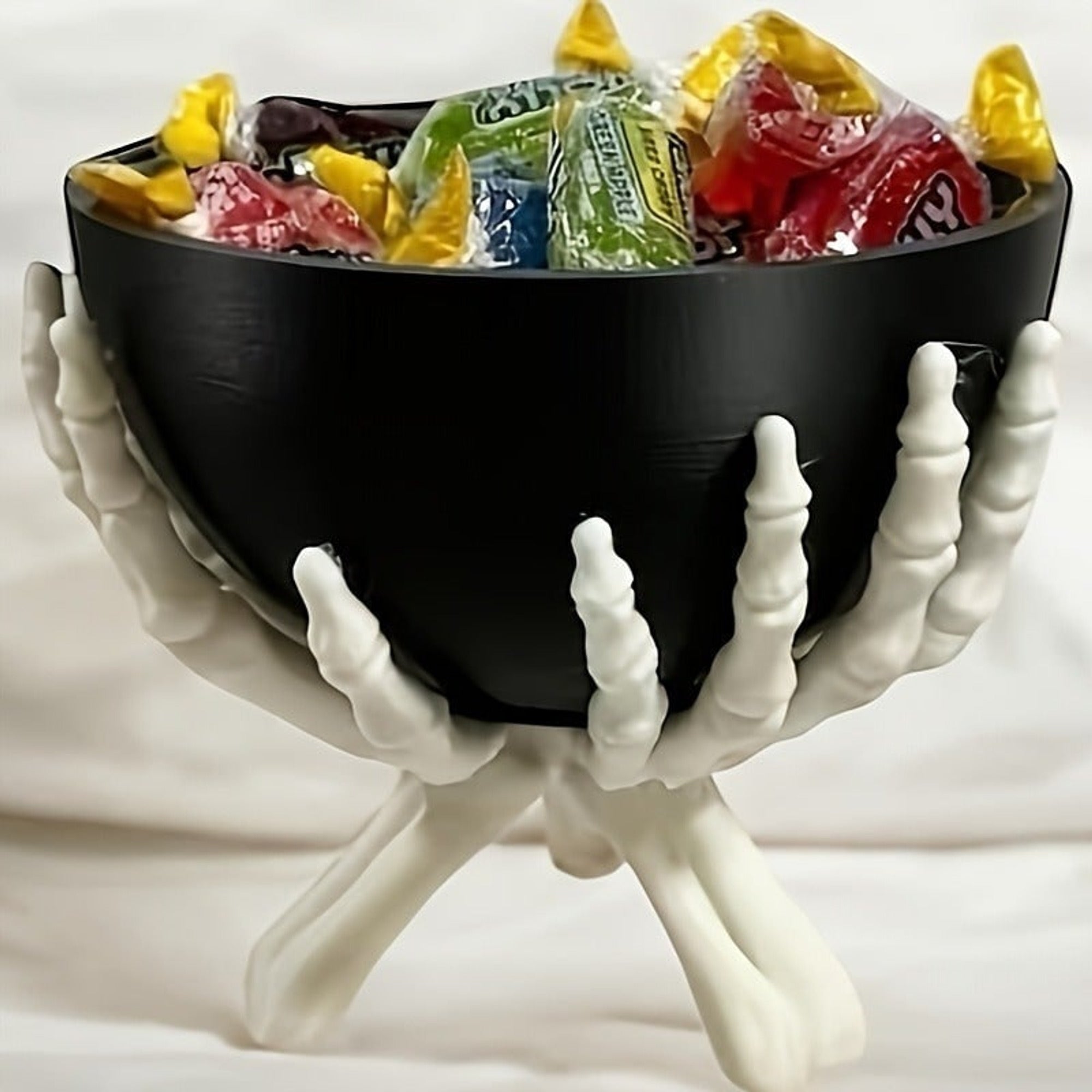 Halloween Skeleton Candy Bowl With White Hands Decor Serving - Image 5