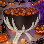 Halloween Skeleton Candy Bowl With White Hands Decor Serving - Image 3
