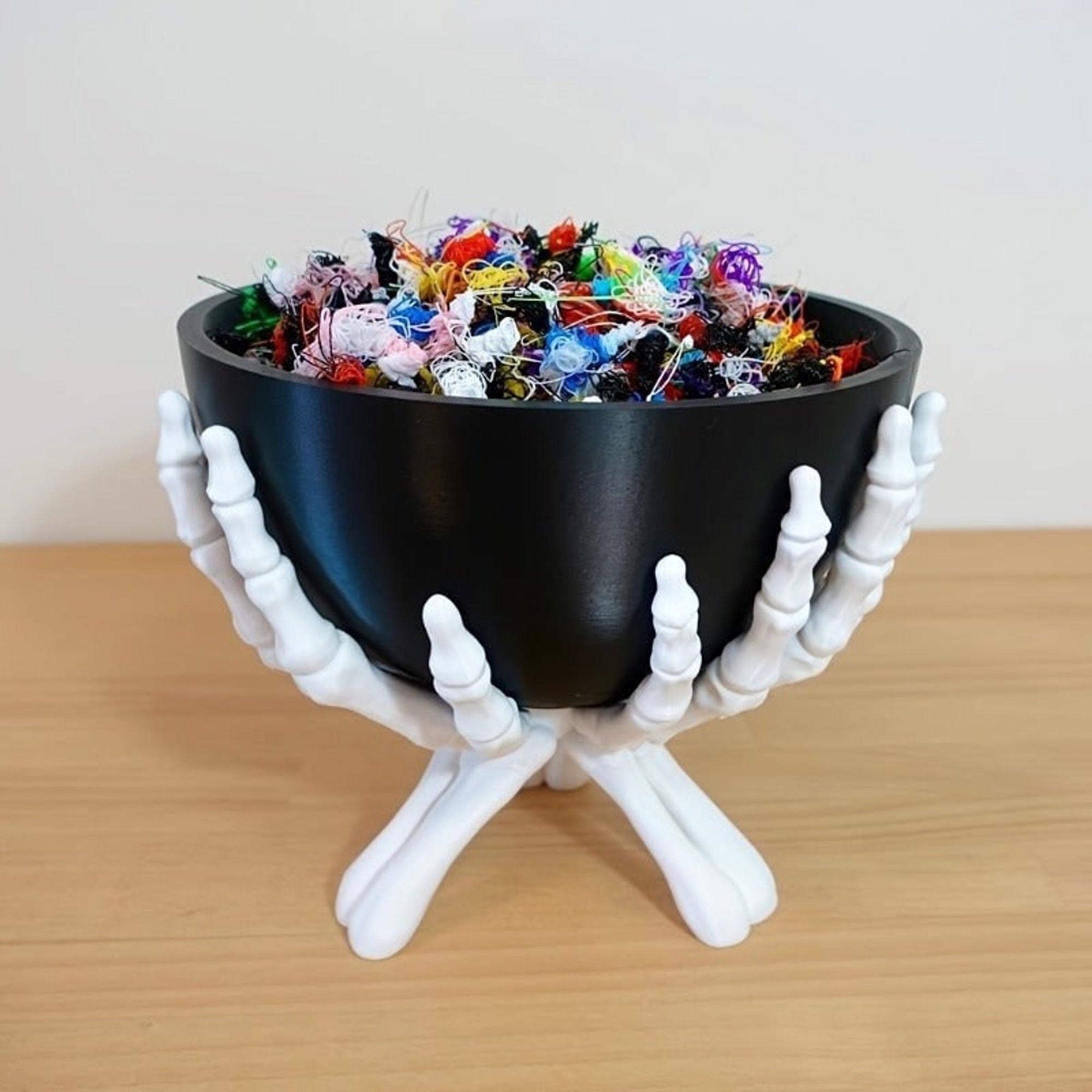 Halloween Skeleton Candy Bowl With White Hands Decor Serving - Image 4