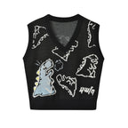 Halloween Sweater with Relaxed Knitted Fit and V-Neck - Image 8