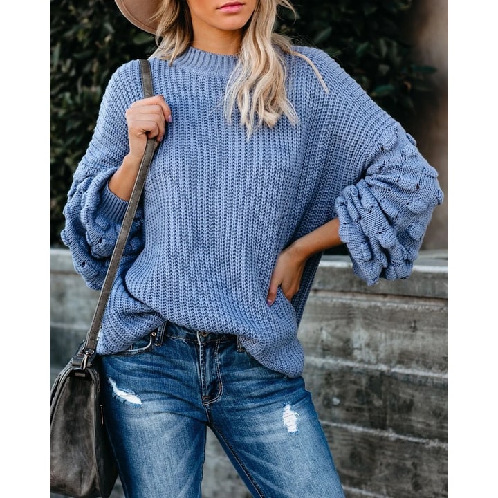 Halloween Sweater With Relaxed Knitted Pullover and Long Sleeve - Image 3