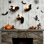 Halloween Wall Decoration Featuring Reaching Hand With Warm LED Candle Soft PVC Wall-Mounted Decor With Cell Batteries - Image 2