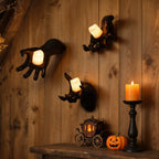 Halloween Wall Decoration Featuring Reaching Hand With Warm LED Candle Soft PVC Wall-Mounted Decor With Cell Batteries - Image 4