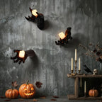 Halloween Wall Decoration Featuring Reaching Hand With Warm LED Candle Soft PVC Wall-Mounted Decor With Cell Batteries - Image 6