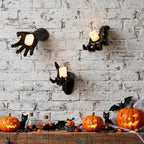 Halloween Wall Decoration Featuring Reaching Hand With Warm LED Candle Soft PVC Wall-Mounted Decor With Cell Batteries - Image 3