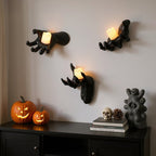 Halloween Wall Decoration Featuring Reaching Hand With Warm LED Candle Soft PVC Wall-Mounted Decor With Cell Batteries - Image 7