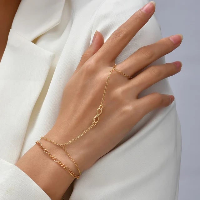 Hand Chain Bracelet with Adjustable Wrist Band and Finger Ring - Image 11