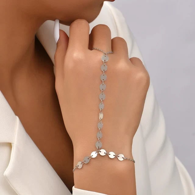 Hand Chain Bracelet with Adjustable Wrist Band and Finger Ring - Image 14