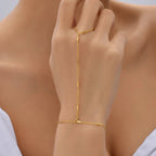 Hand Chain Bracelet with Adjustable Wrist Band and Finger Ring - Image 5