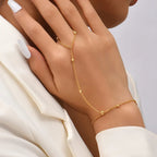 Hand Chain Bracelet with Adjustable Wrist Band and Finger Ring - Image 3