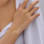Hand Chain Bracelet with Adjustable Wrist Band and Finger Ring - Image 4