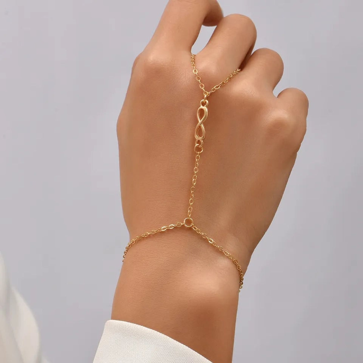 Hand Chain Bracelet with Adjustable Wrist Band and Finger Ring - Image 15