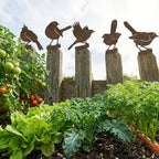 Hawthorne Weathered Corten Steel Bird Silhouettes Set Of 5 For Garden Decor - Image 12