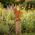 Hawthorne Weathered Corten Steel Bird Silhouettes Set Of 5 For Garden Decor - Image 9
