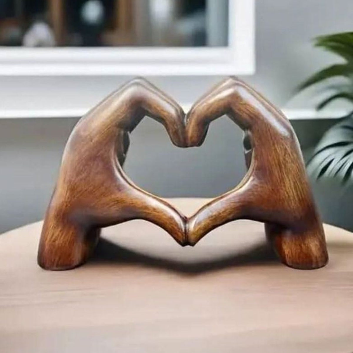 Heart Hands Sculpture With Resin Finish - Image 2