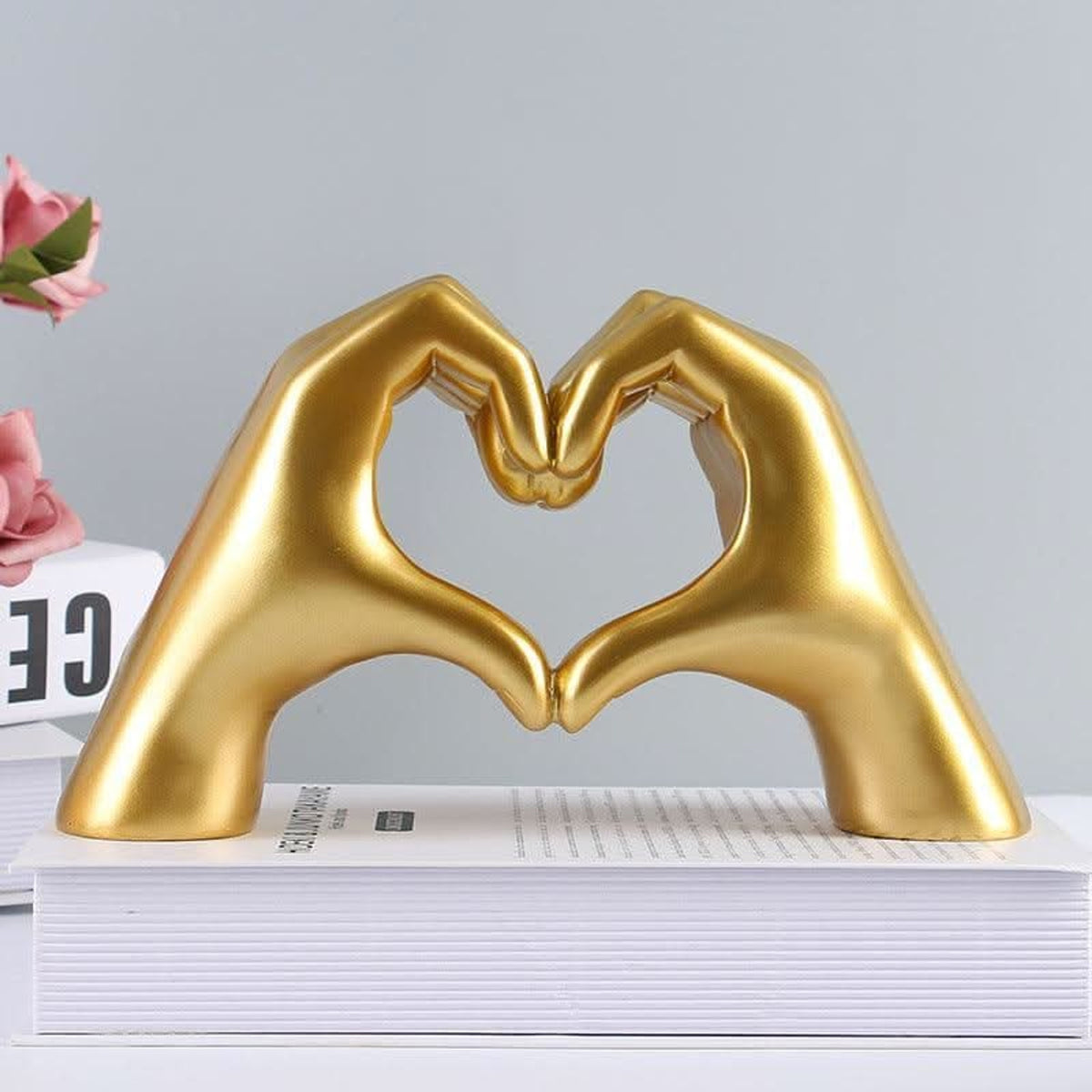 Heart Hands Sculpture With Resin Finish - Image 4