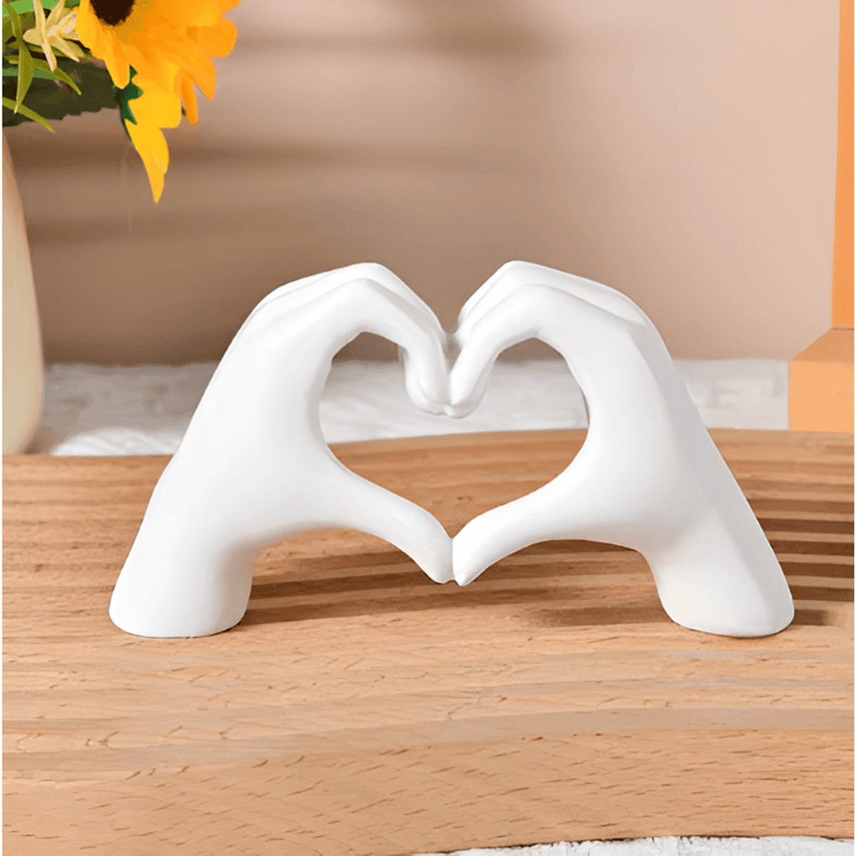 Heart Hands Sculpture With Resin Finish - Image 7