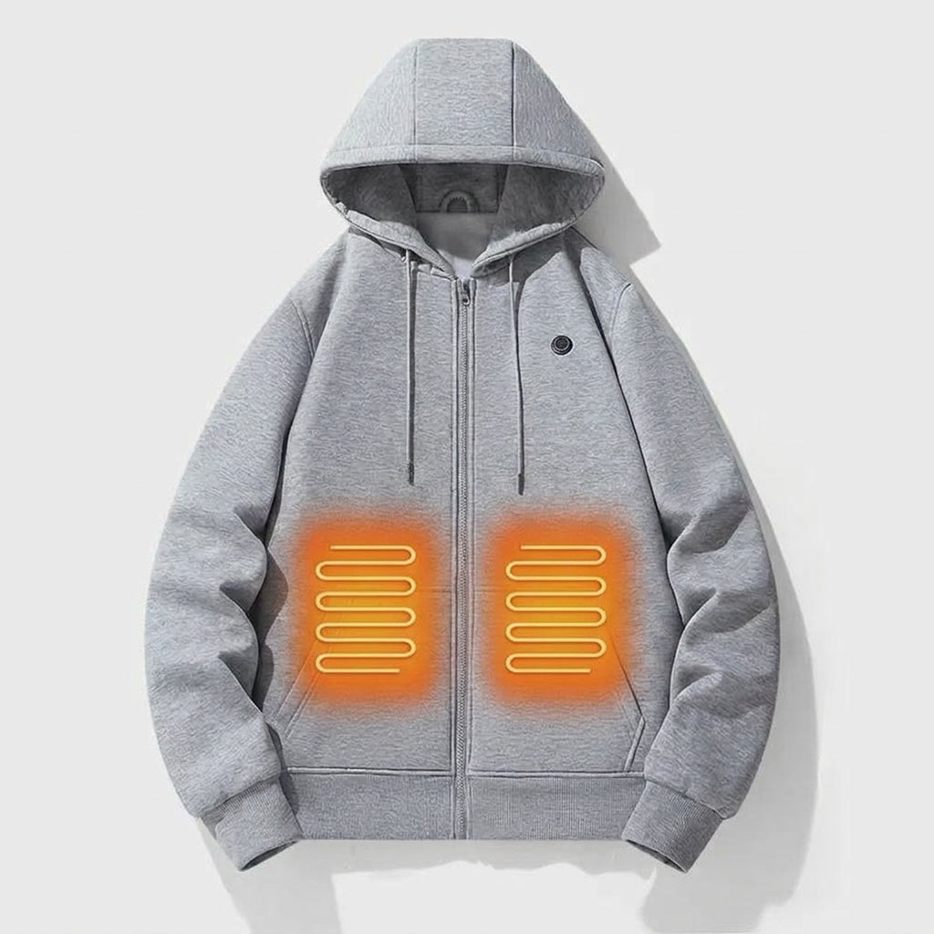 Heated Apparel Full Zip Hoodie With Chest Heating Zones And Long Sleeves For Unisex Wear - Image 1