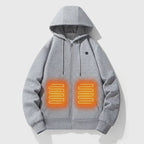 Heated Apparel Full Zip Hoodie With Chest Heating Zones And Long Sleeves For Unisex Wear - Image 1