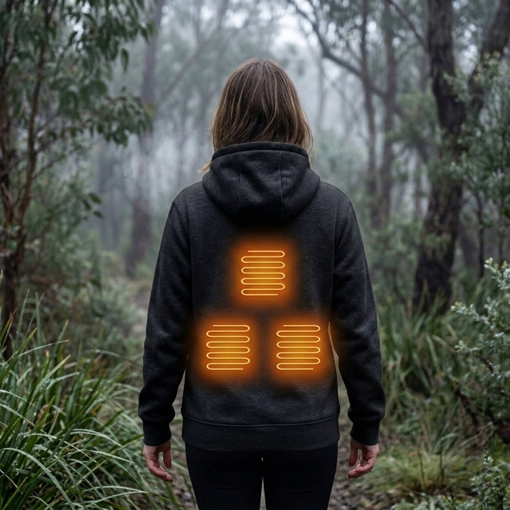 Heated Apparel Full Zip Hoodie With Chest Heating Zones And Long Sleeves For Unisex Wear - Image 10