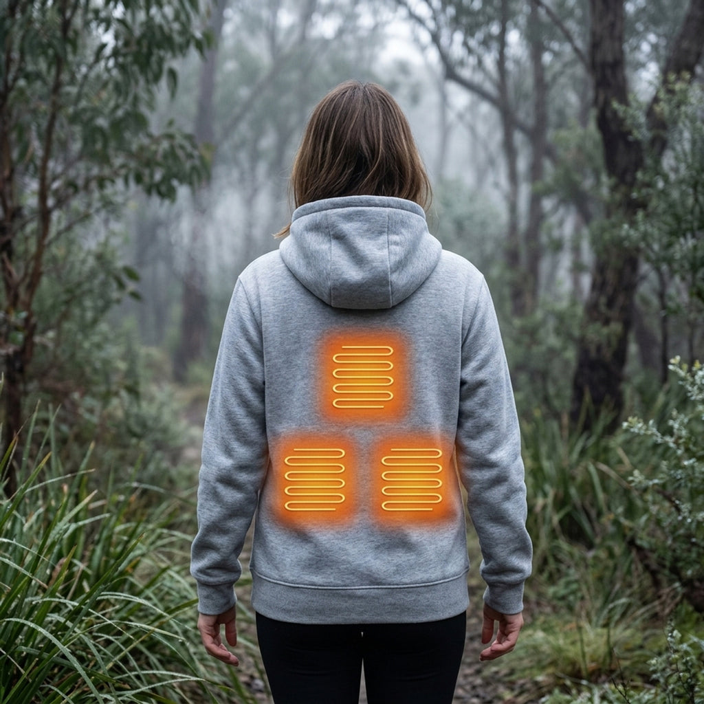 Heated Apparel Full Zip Hoodie With Chest Heating Zones And Long Sleeves For Unisex Wear - Image 4