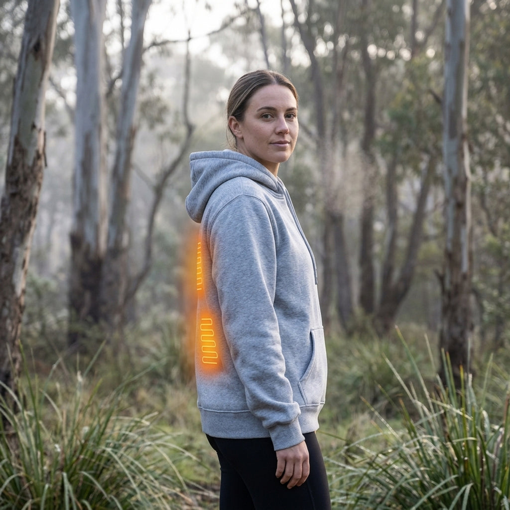 Heated Apparel Full Zip Hoodie With Chest Heating Zones And Long Sleeves For Unisex Wear - Image 5