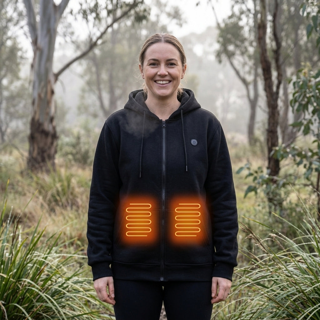 Heated Apparel Full Zip Hoodie With Chest Heating Zones And Long Sleeves For Unisex Wear - Image 9