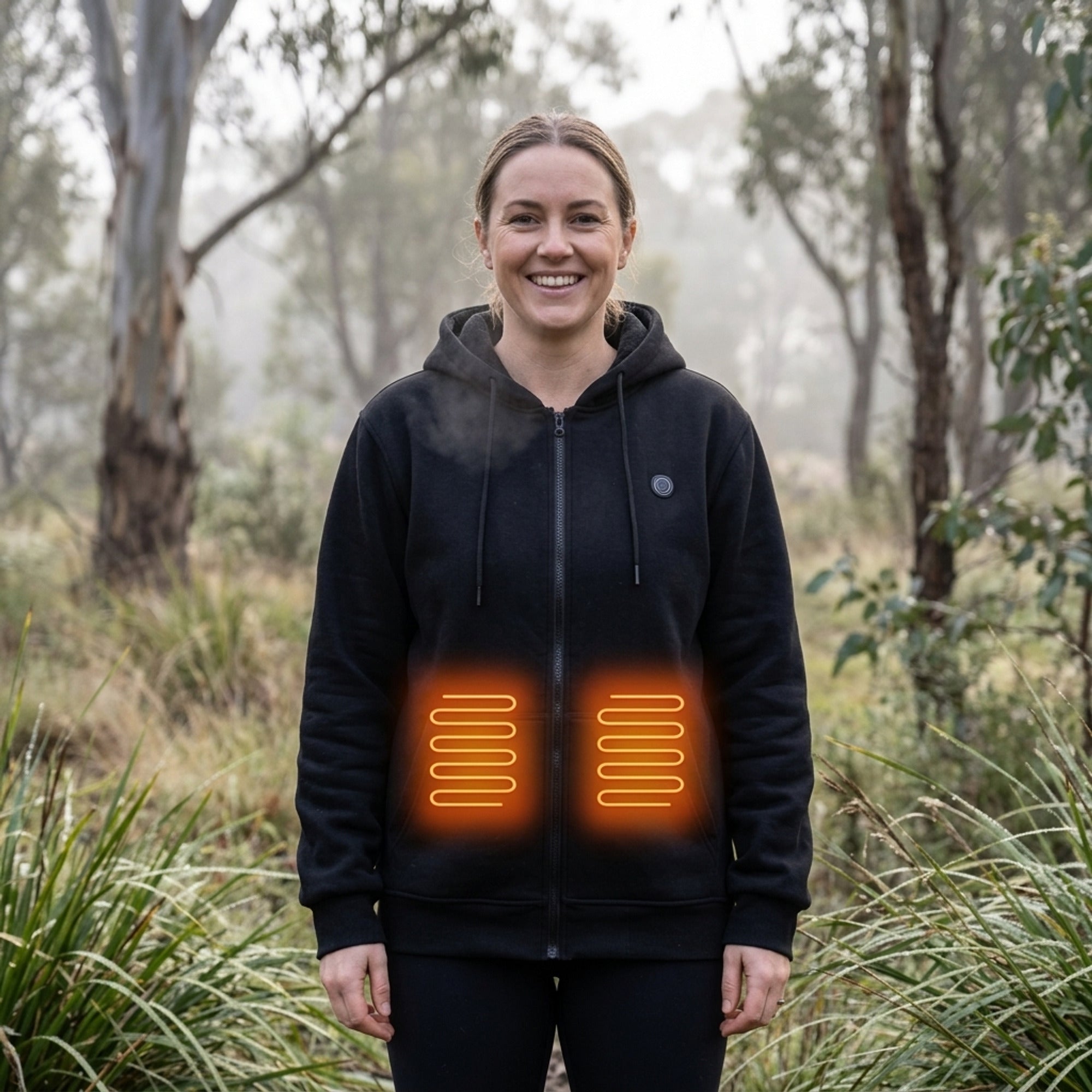Heated Apparel Full Zip Hoodie With Chest Heating Zones And Long Sleeves For Unisex Wear - Image 9