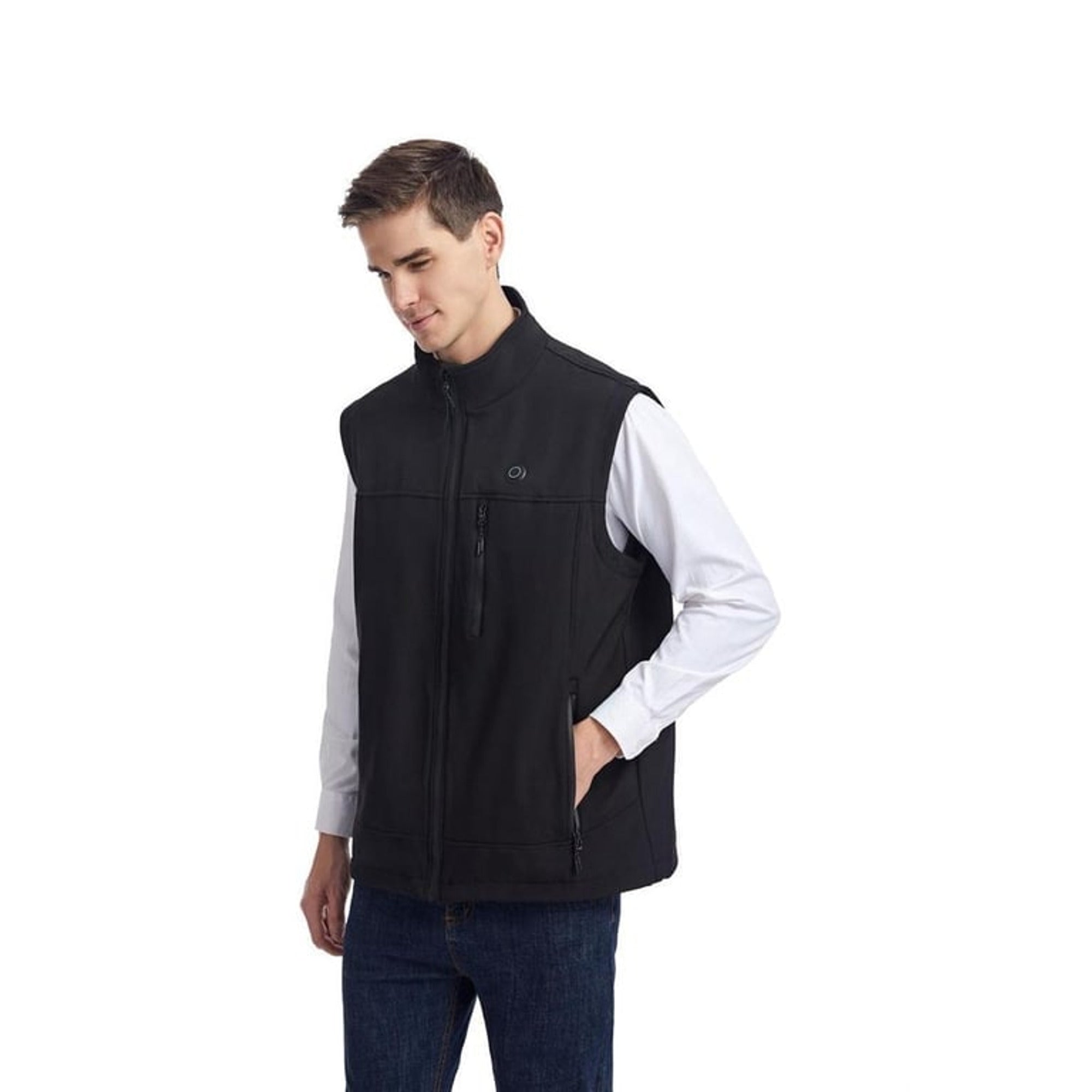 Heated Apparel Men's Vest With Stand Collar Full Zip And Rechargeable USB Power - Image 6
