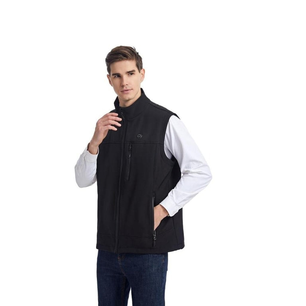 Heated Apparel Men's Vest With Stand Collar Full Zip And Rechargeable USB Power - Image 5
