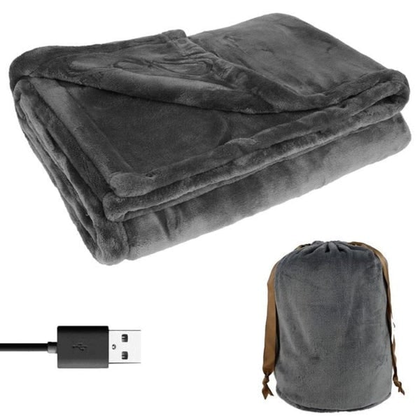 Heated Blanket Throw Fleece Portable USB Cable - Image 3