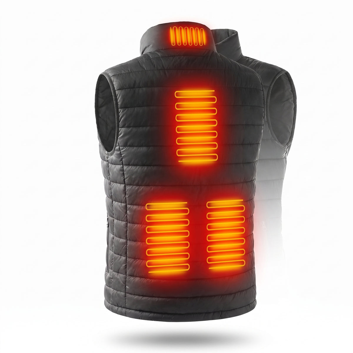 Heated Gilet Adjustable Body Warmer Vest Zip-Front - angle